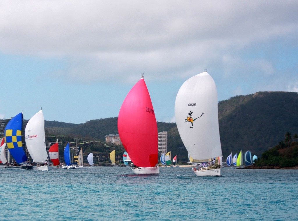 C’est La Vie (6836) and Cruising fleet under spinnaker - Audi Hamilton Island Race Week day 2 © Sail-World.com /AUS http://www.sail-world.com